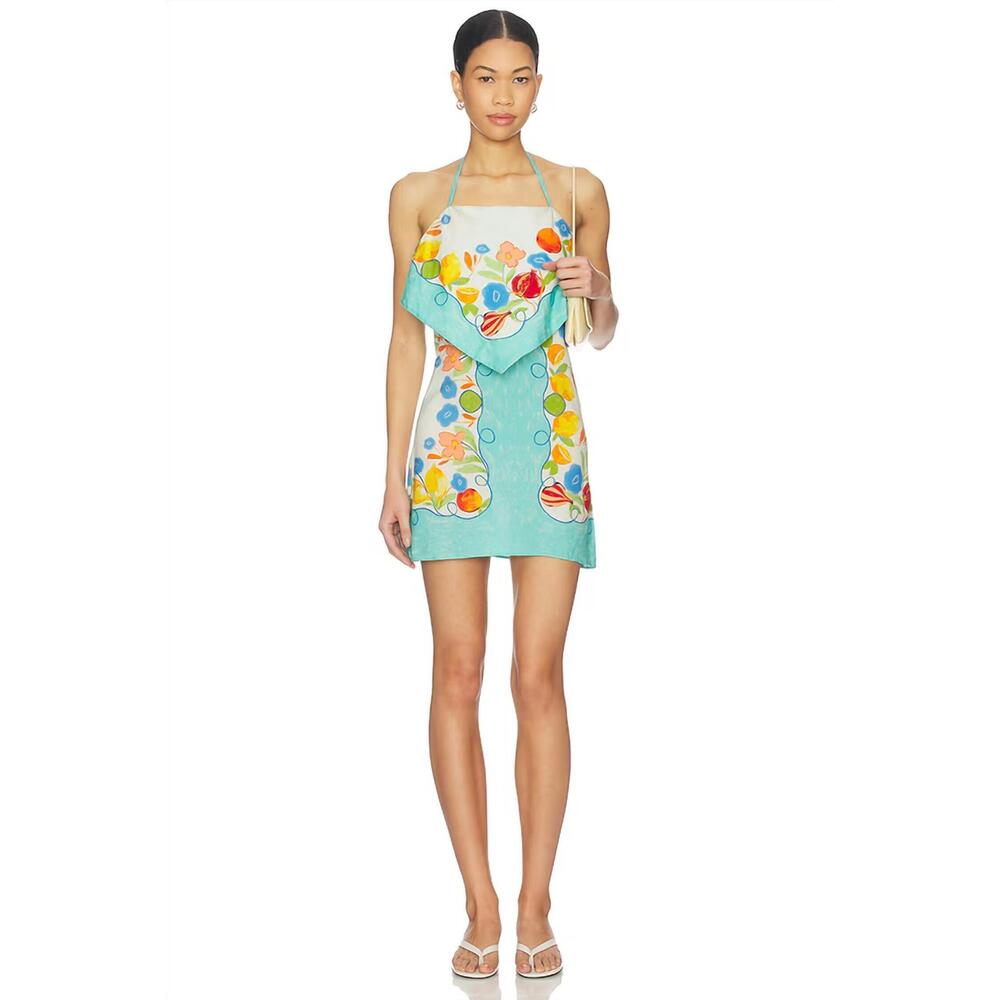 NEW SAYLOR helly fruit and floral scarf dress in multi